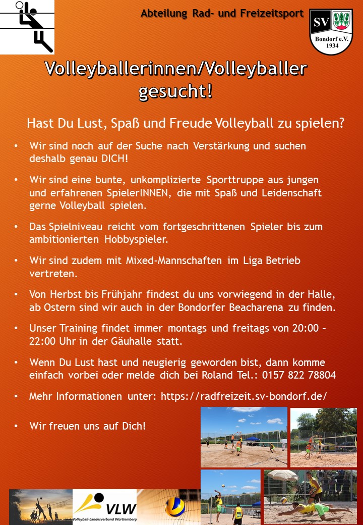 Volleyball Nachwuchs gesucht!