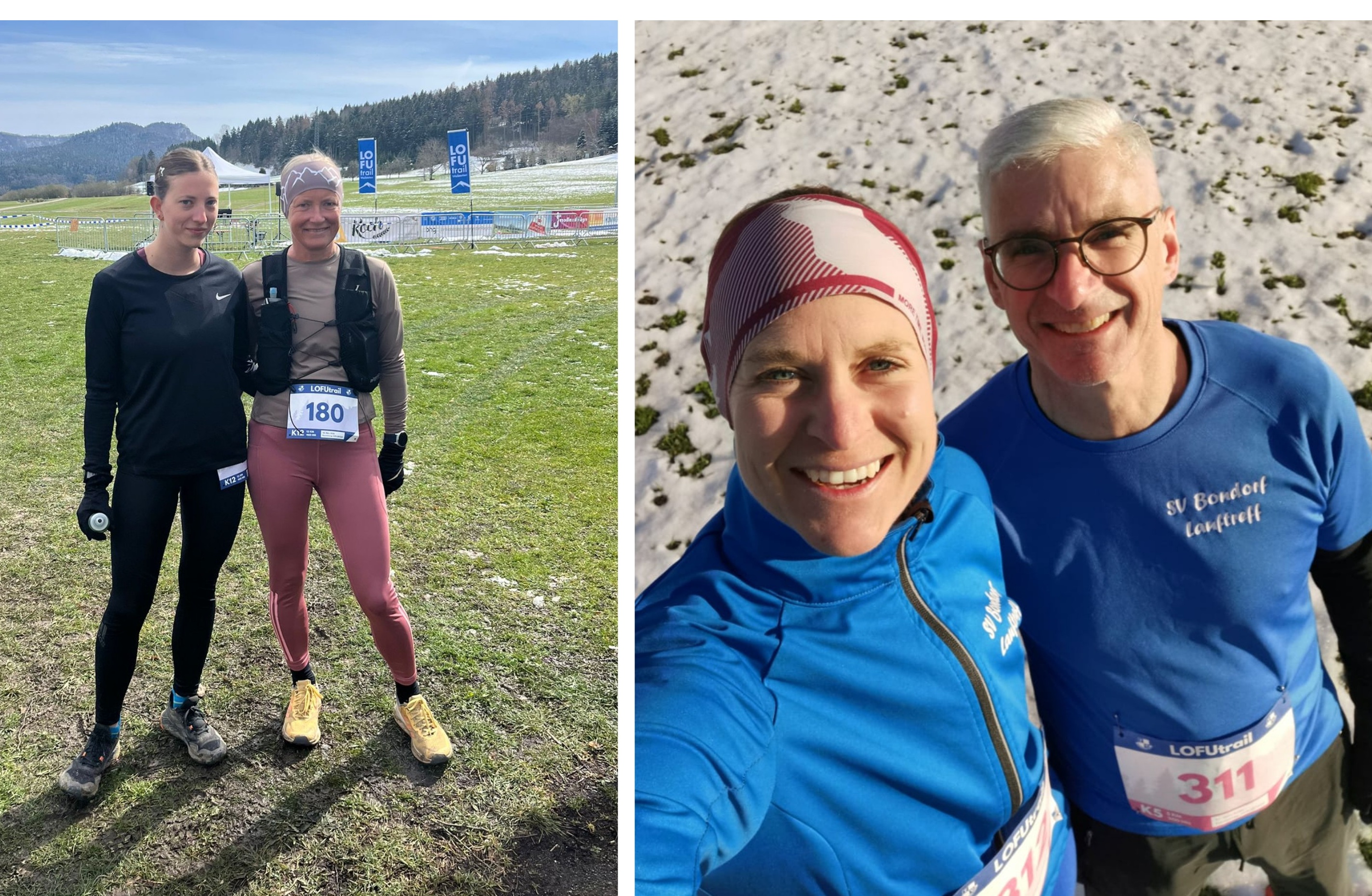 Vier Laufer*innen vom Lauftreff Bondorf als Starter beim Lofutrail.Weilstetten