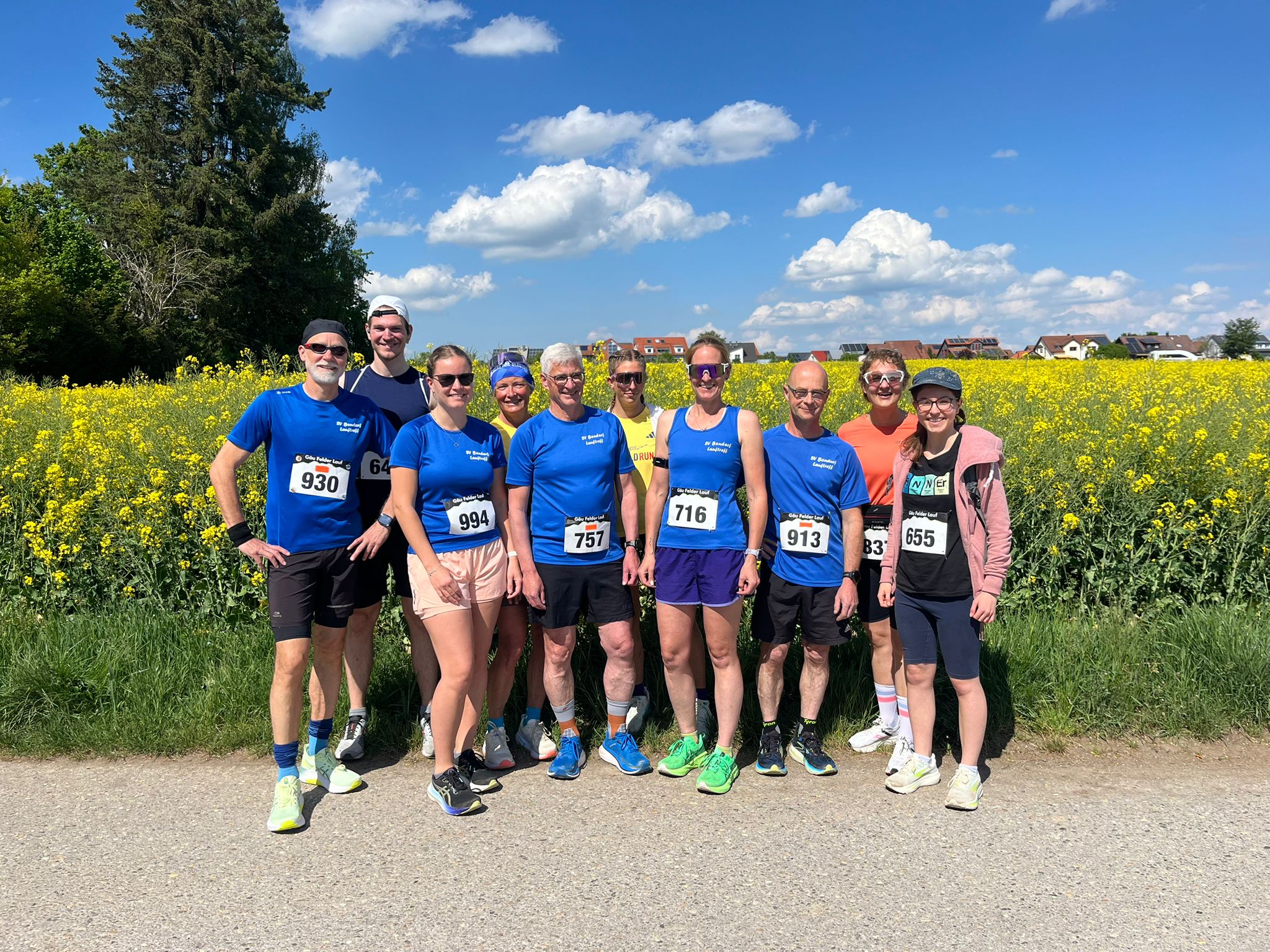 9 Läuferinnen und Läufer beim Gäufelder Lauf in Öschelbronn